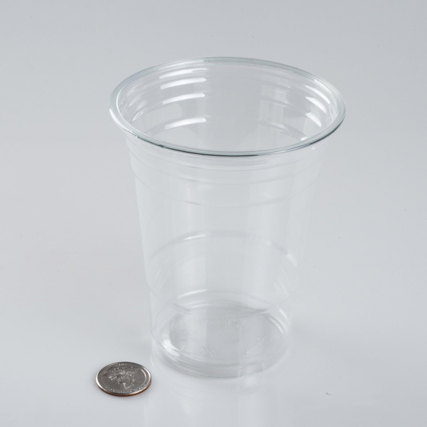 TashiBox 100 Count - 16 Ounce Plastic Drink Cups, Ice Coffee Cups To Go - Crystal Clear
