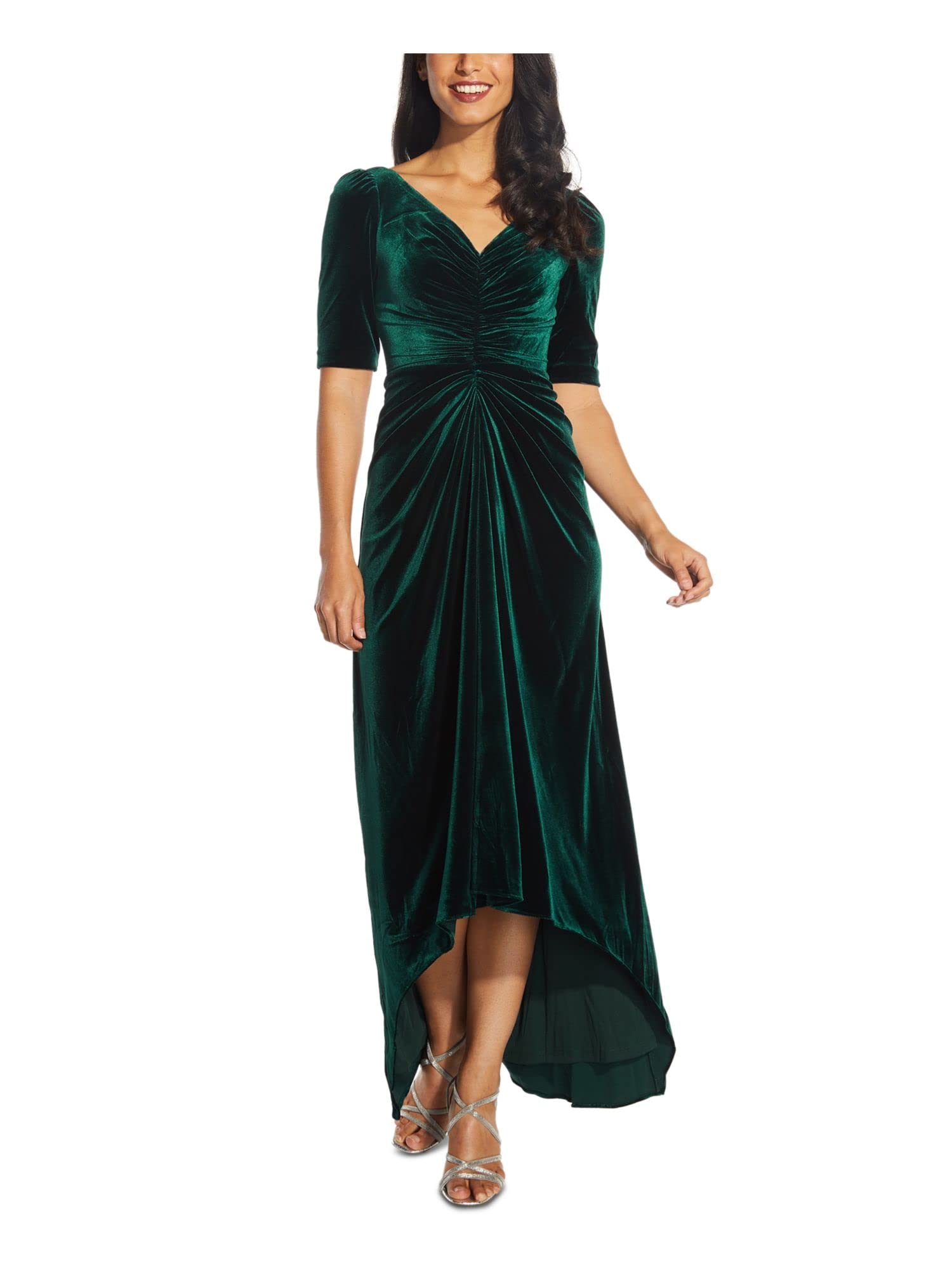 Photo 1 of Adrianna Papell Women's Covered Velvet Gown 14 Emerald