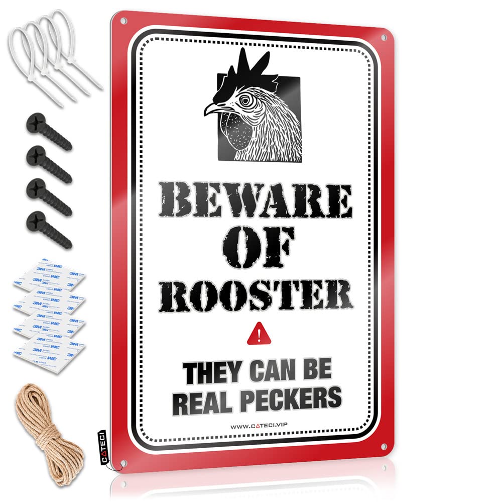 Bar For Man Cave Chicken Warning Sign Stuff For Your Room Decor Signs(30X40CM)