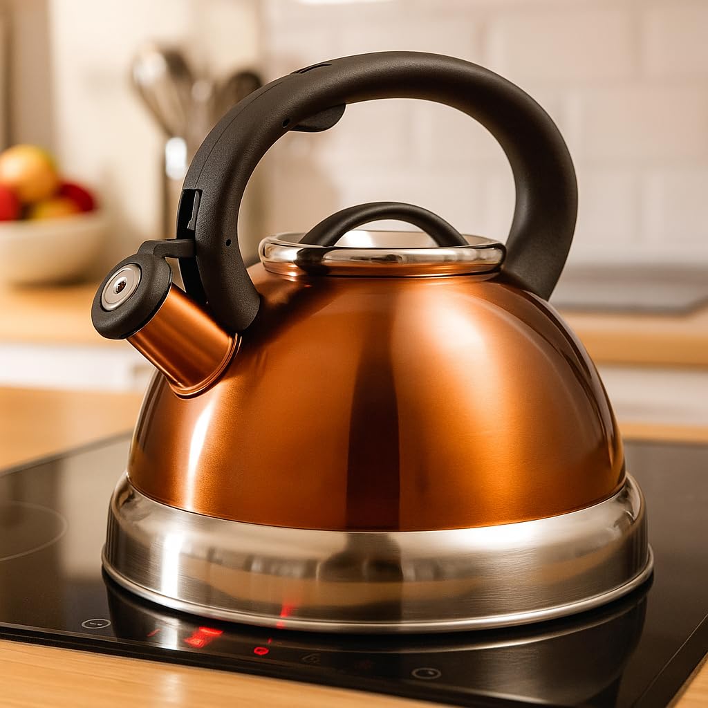 Chaleira Inox 3 Litros Cobre com Apito Linha Crown - Wincy