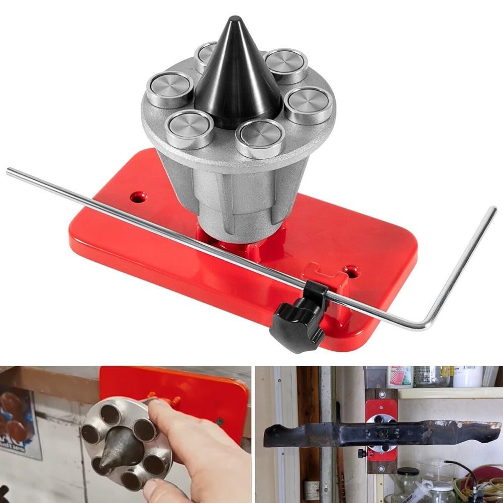 Equilibrador de cuchillas para cortacésped, equilibrador de cuchillas de repuesto para modelos 339075B compatible con la mayoría de cuchillas de cortacésped (rojo)