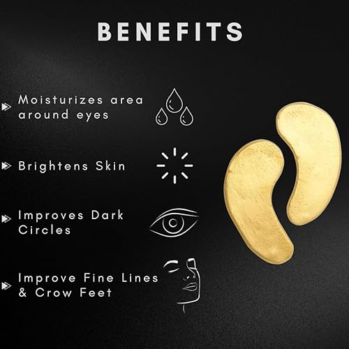 Miniatura 3 de OMWAH Máscara para debajo de los ojos para cara, ojeras e hinchazón, belleza y cuidado personal con parches de hidrogel de oro de 24 quilates y