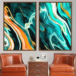 signwin 2 Piece Framed Canvas Wall Art Organic...