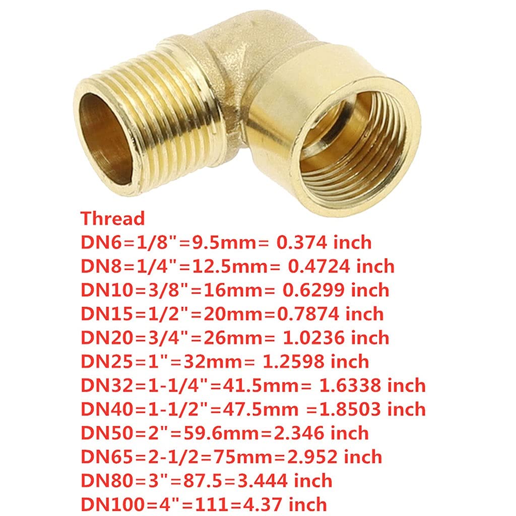 Złącze kolankowe 90 stopni z mosiądzu - gwint żeński x męski, rozmiary od 1/8" do 1", trwały adapter do wody i paliwa(1Inch)