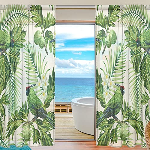 FFY Go Voilage Rideau de fenêtre Polyester Matériau Tissu pour Chambre à Coucher Décor Home Décoration de Porte de Cuisine Salon 2 Panneaux 198,1 x 139,7 cm