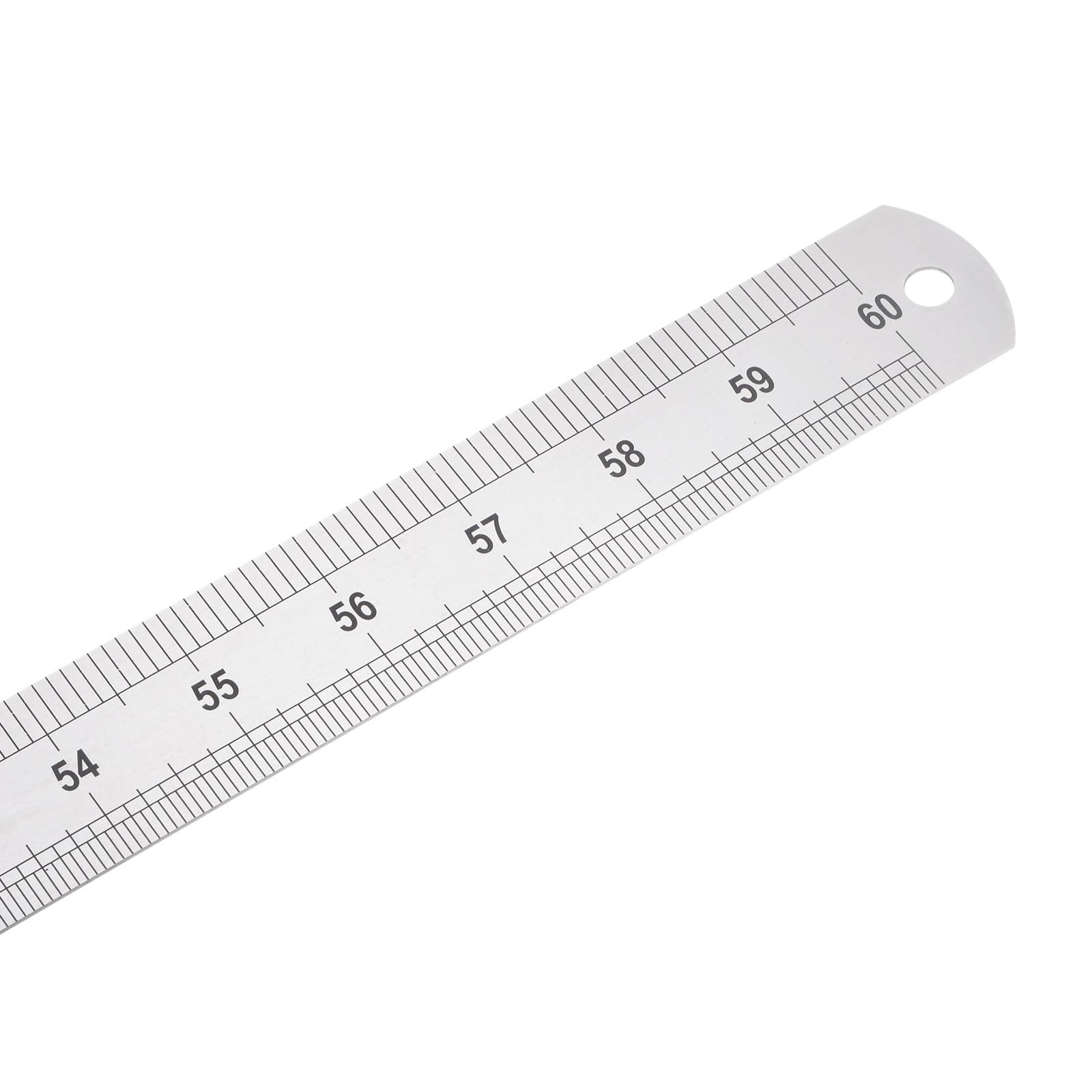 Righello in Acciaio Inossidabile - [150cm/60" x 1/16" x 1-1/2"] Strumenti di Misurazione a Doppia Lettura per Uso Progettazione Architettonica | Tono Argento