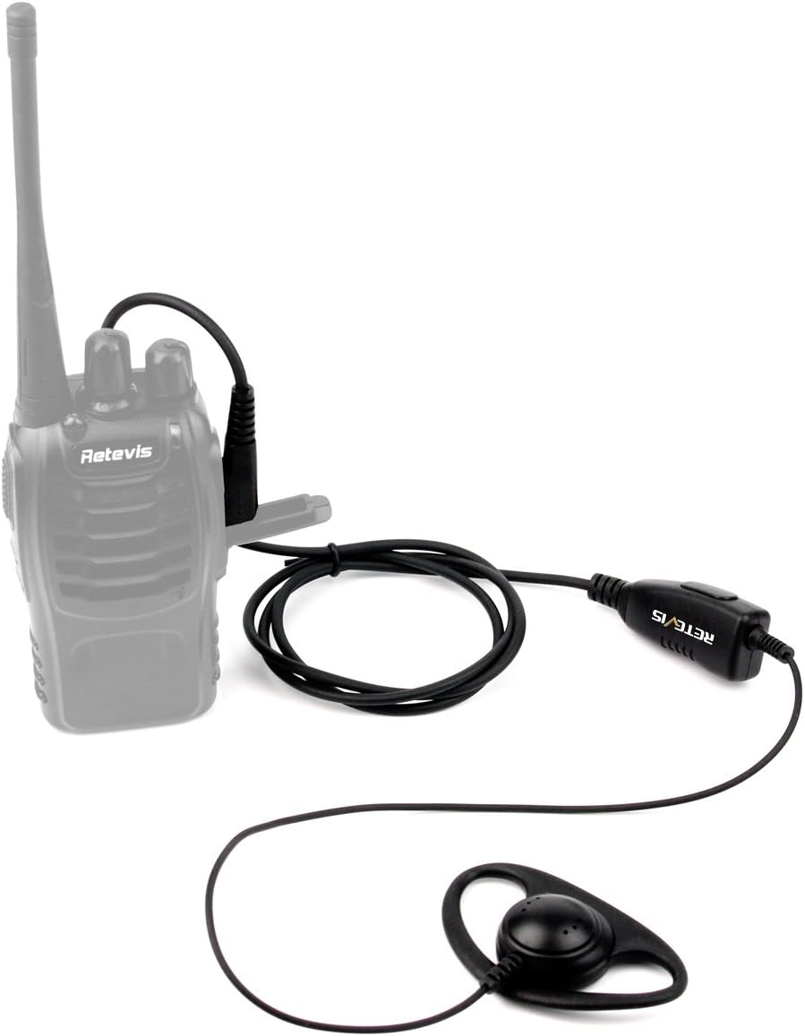 Retevis Walkie Talkie Earpiece with Mic, 2 pin D Shape Security Headset with Microphone Compatible with Baofeng UV-5R Retevis RT22 RT21 Arcshell AR-5 AR-6 Kenwood Two Way Radio (5 Pack) : Electronics