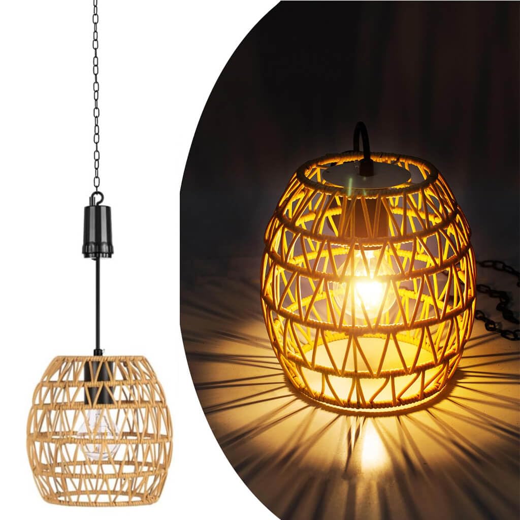 LED Hängelampe Schwarz Innen Außen TRIROCKS Batteriebetriebene Hängelampe Mit 6-Stunden-Timer – 21,5 Cm Metallgitter Pendelleuchte LED