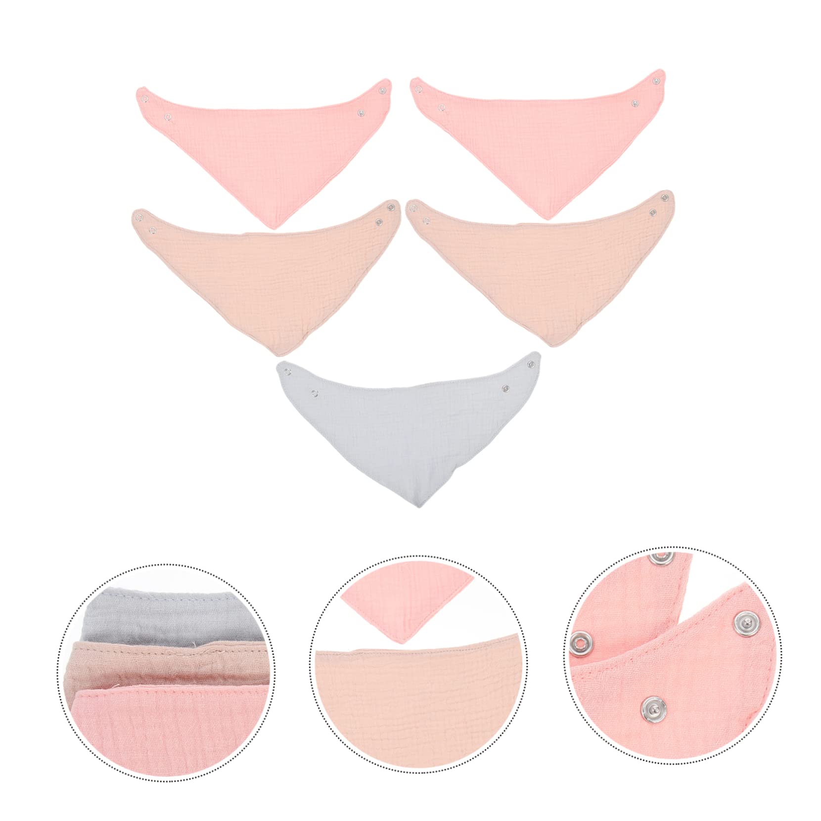 ibasenice 3er-sets Schmutzabweisende Baby-lätzchen Bandana-lätzchen Aus Baumwollgarn Für Neugeborene 3er-pack Für Einfache Pflege 5 Stück * 3
