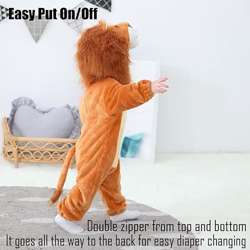 Miniatura 66 de Disfraz de bebé de Halloween para niños pequeños, rómper, mameluco para niños o niñas, ropa de animales, de 2 a 36 meses Pink Dinosaur