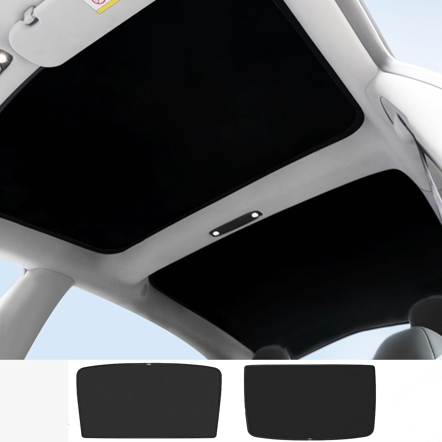 Roof Sunshade for Tesla Model 3 2021-2023, Glass Sunroof Shade Window Insulation UV & Heat Protection, Upgraded Double-Layer Sun Shade Roof Ice Crystal Black (Produced from US/DE) Black Model 3 2021-2023 (Produced from US/DE)