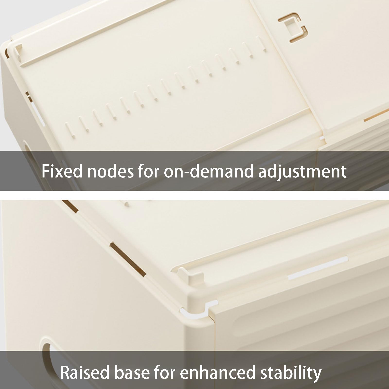Cajas Plegables De Plástico PP para Organizar, Apilables para Organizar La Despensa De La Cocina con Separadores Móviles para El Dormitorio, La Cocina y El Baño