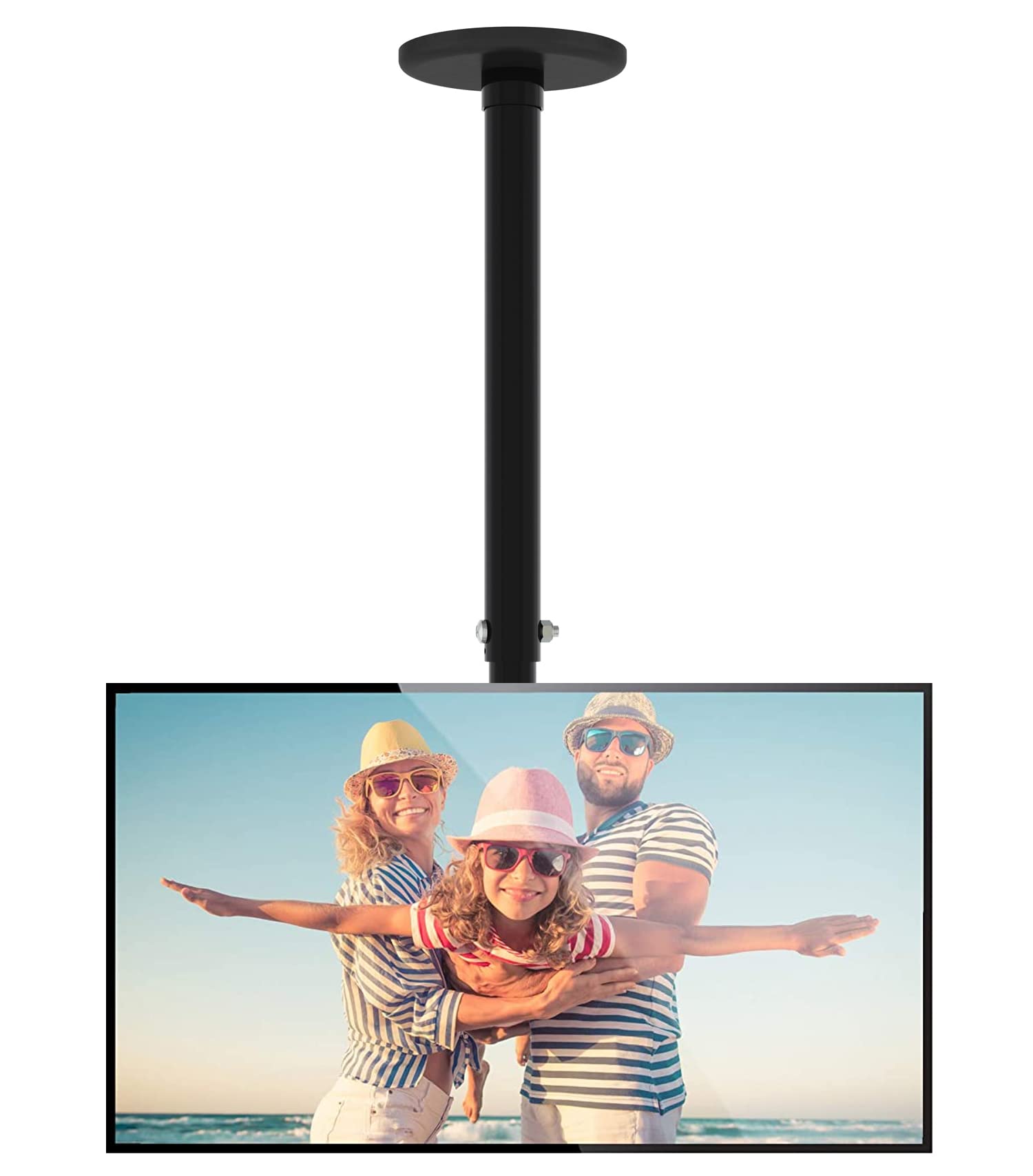 Techly 102345 Staffa telescopica per Installazione TV LED/LCD a soffitto Nero