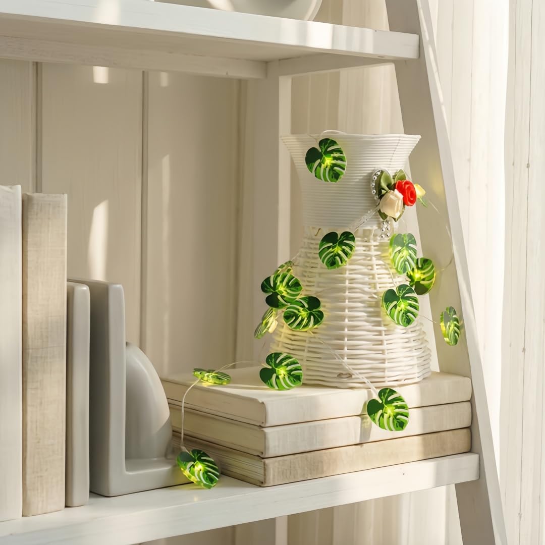 HHMTAKA 3M 30 LED Vines with Fairy Lights Battery Operated Ivy Fairy Lights Warm White Garland Light for Home Kitchen Garden Office Wedding Wall Decor (Tortoiseshell Fern)