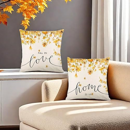 Miniatura 3 de advozcate Juego de 4 fundas de almohada de lino de 18 x 18 pulgadas, para sofá, casa rural de Acción de Gracias, decoración de otoño