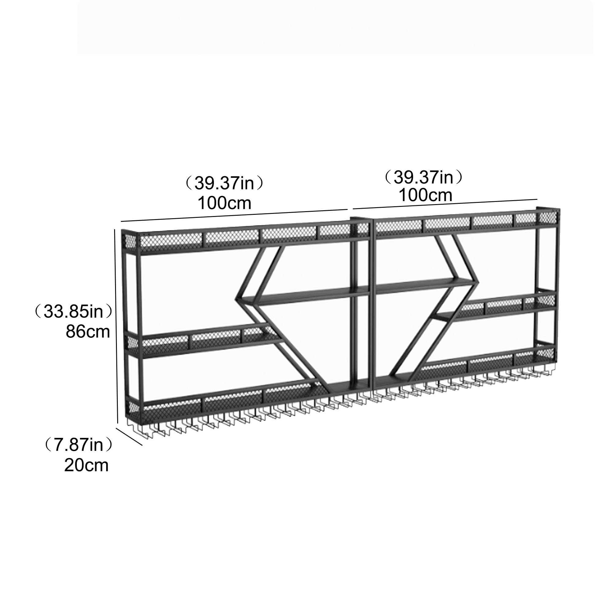 Porte Range Bouteille Mural avec Lumières Etagere Murale Cuisine Casier à Bouteilles Rangement Bouteille Meuble Bar avec Porte Verres Suspendu Meuble Mural Cuisine pour Comptoir de Bar Salon Cuisine(B