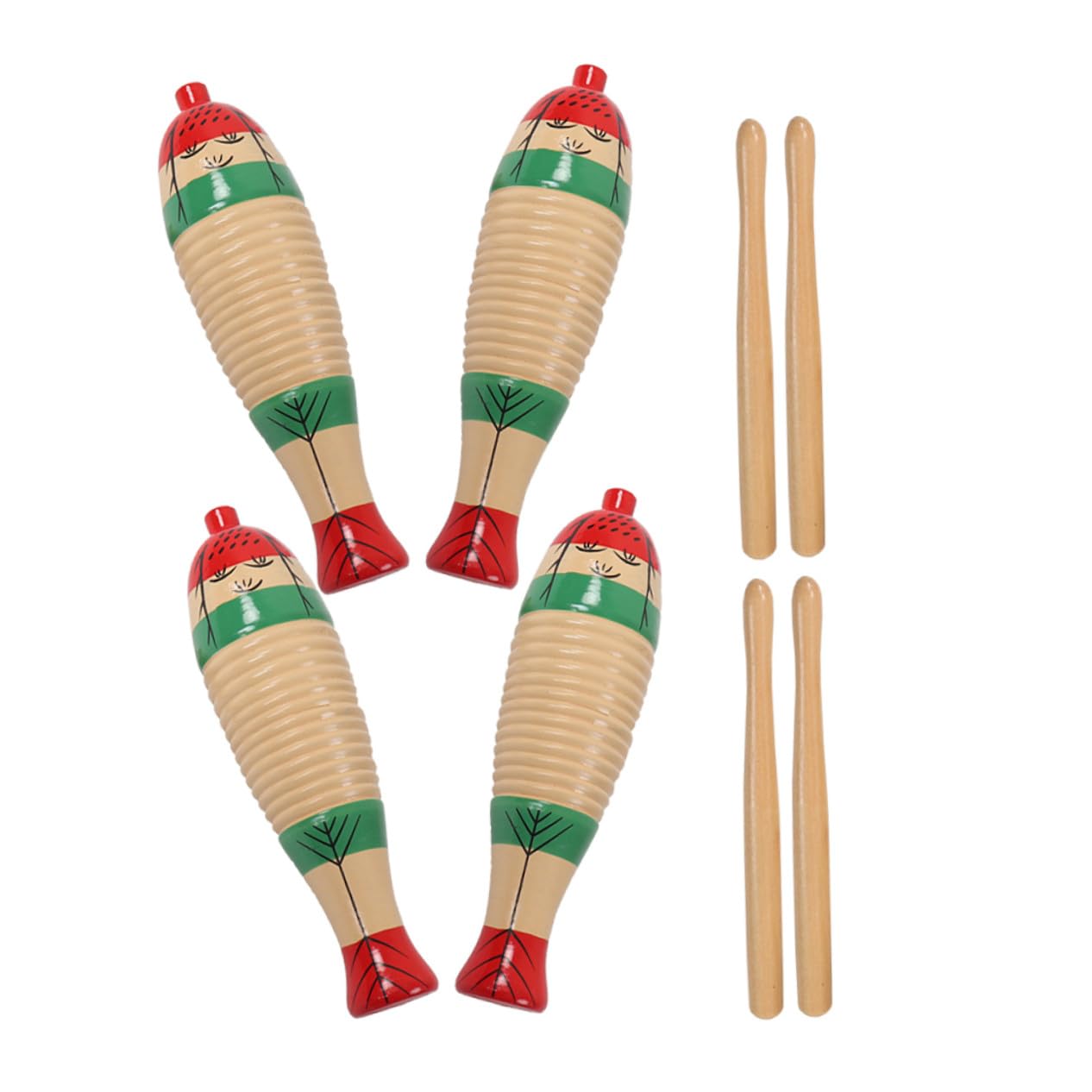 Giocattolo Musicale in Legno Percussioni 4 Pezzi per Ragazzo Ragazza | Strumento Ritmico Facile da Usare, Design Compatto da Riporre, Set Abs con Bacchetta