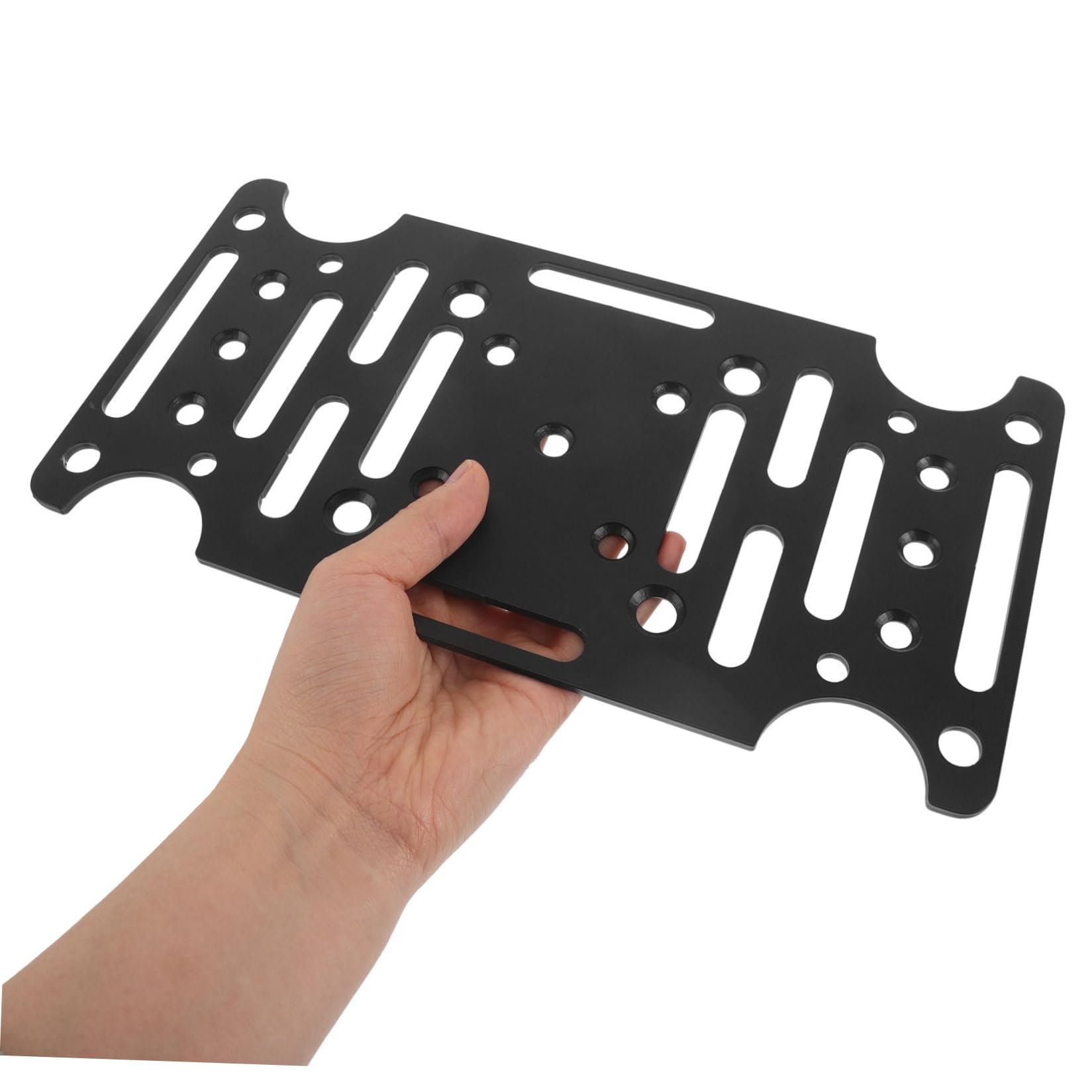 Tofficu Piastra Base Struttura Spessa e Fori Preforati per Cassetta Postale in al Carbonio Nero Supporto Stabile Versatile per Installazione Esterna Facile