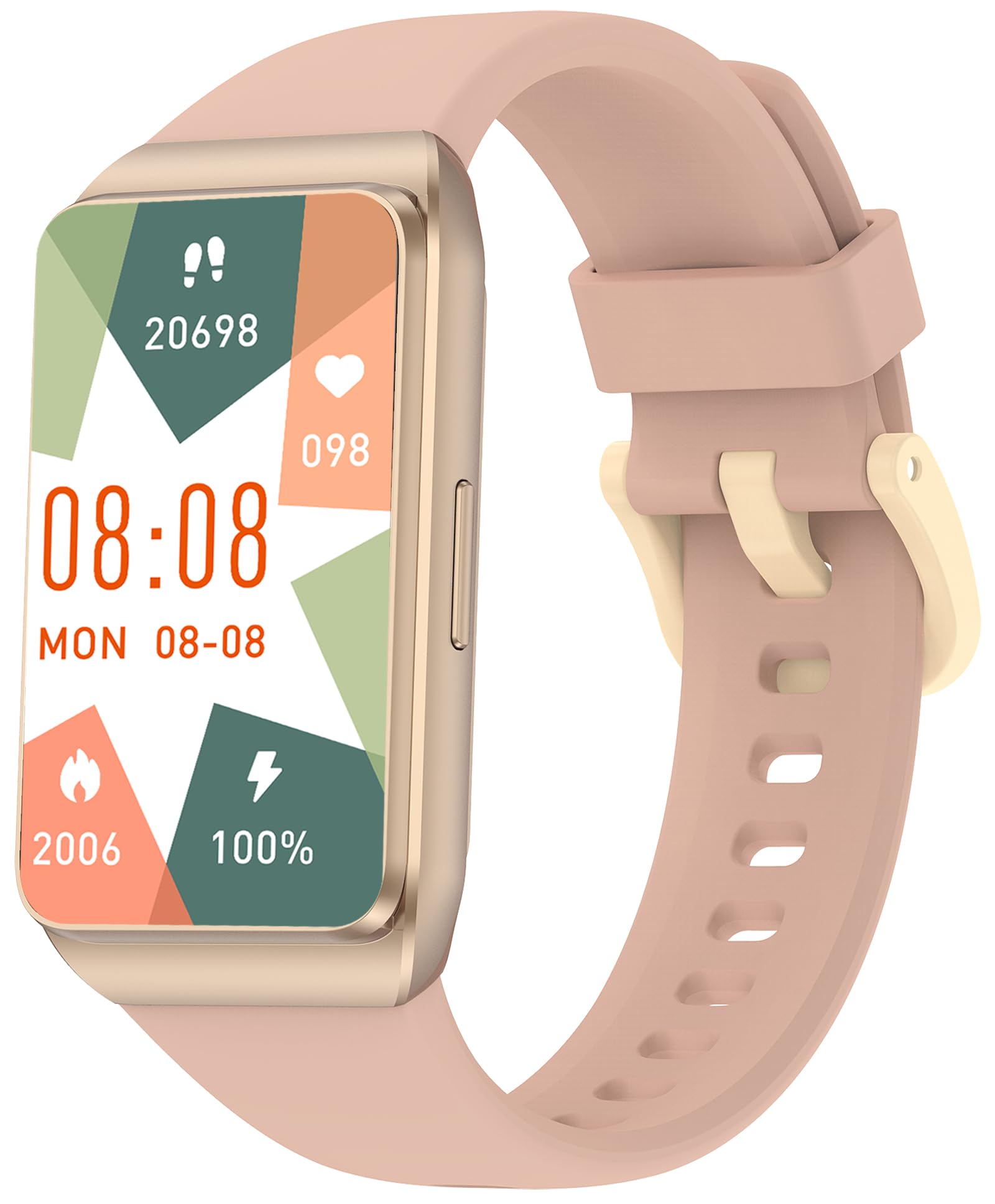 findtime Fitness Tracker Fitnessuhr für Damen Herren mit Schrittzähler Kalorienzähler Schlafüberwachung SNS SMS Anruf Benachrichtigung Schmal Smartwatch Rosa