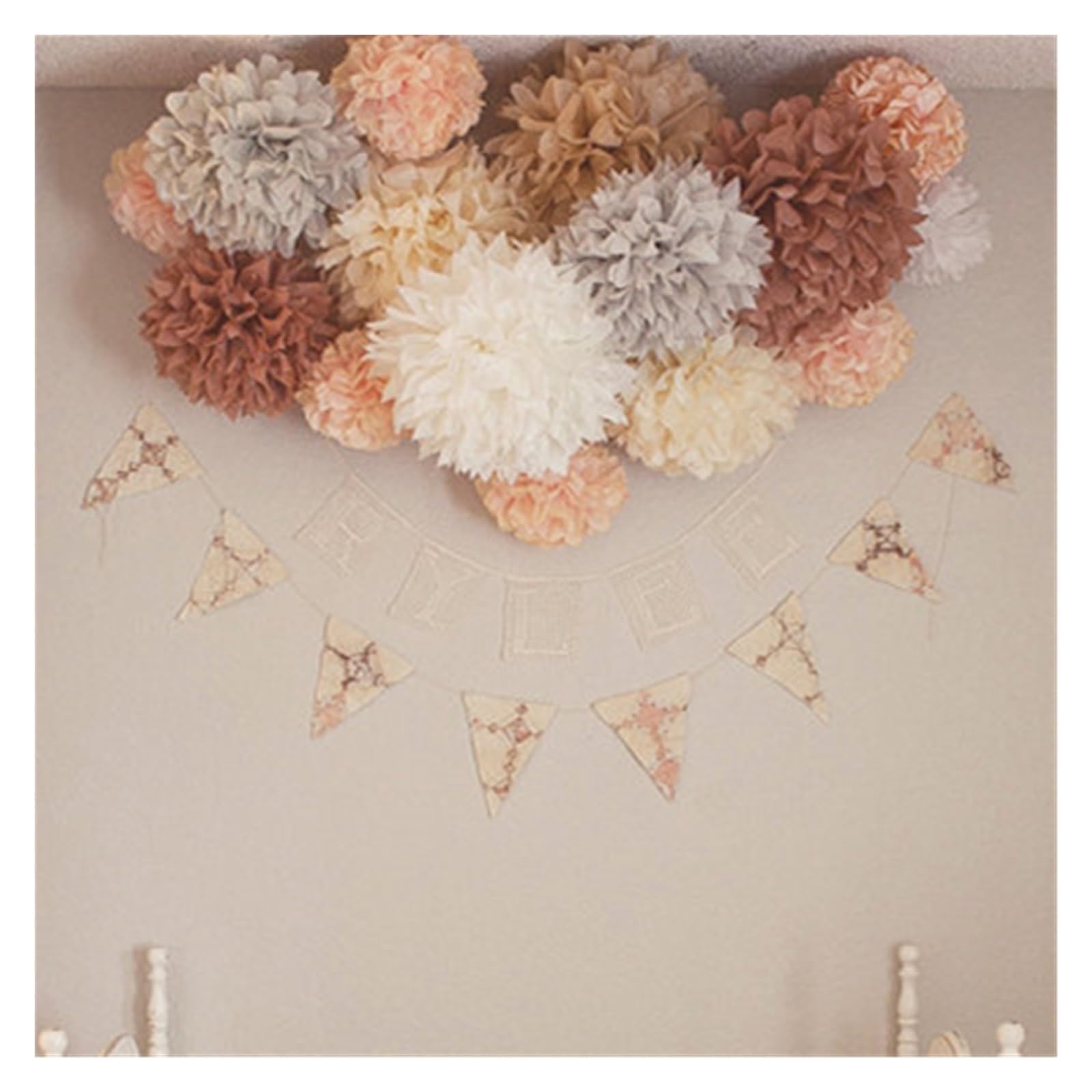 Pompones De Papel 10 Uds. De Pompones De Papel De 10 "/ 25cm, Bolas De Flores, Pompones for Fiesta De Boda, Decoración Artesanal