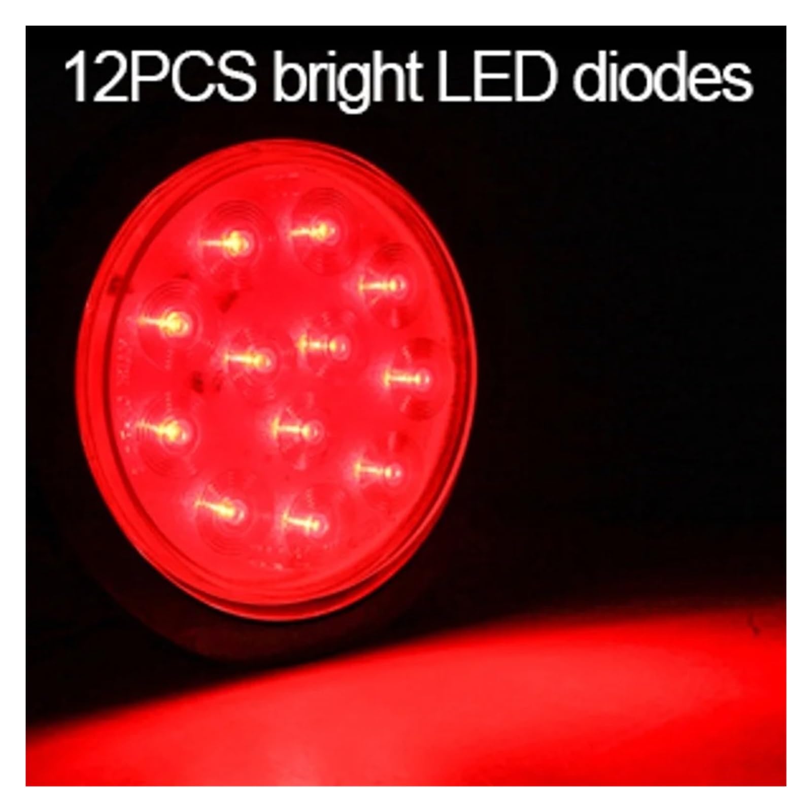2/4 Pezzi 4 Pollici 12 LED Stop Direzione Fanale Posteriore Freno Fanale Posteriore Impermeabile Rotondo Per Camion Rimorchio Fari Posteriori(4pcs Smoked Shell)
