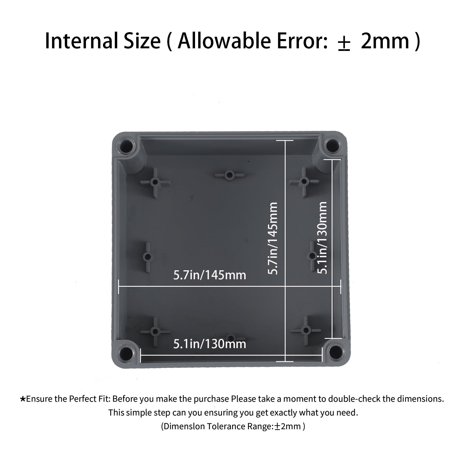 4 Pack Junction Box-6" x 6" x 3" IP65 ABS Plastic Dustproof Waterproof Electrical Box Project Junction Conduit Box for Electrical Outdoor Enclosure — Amazon image 3