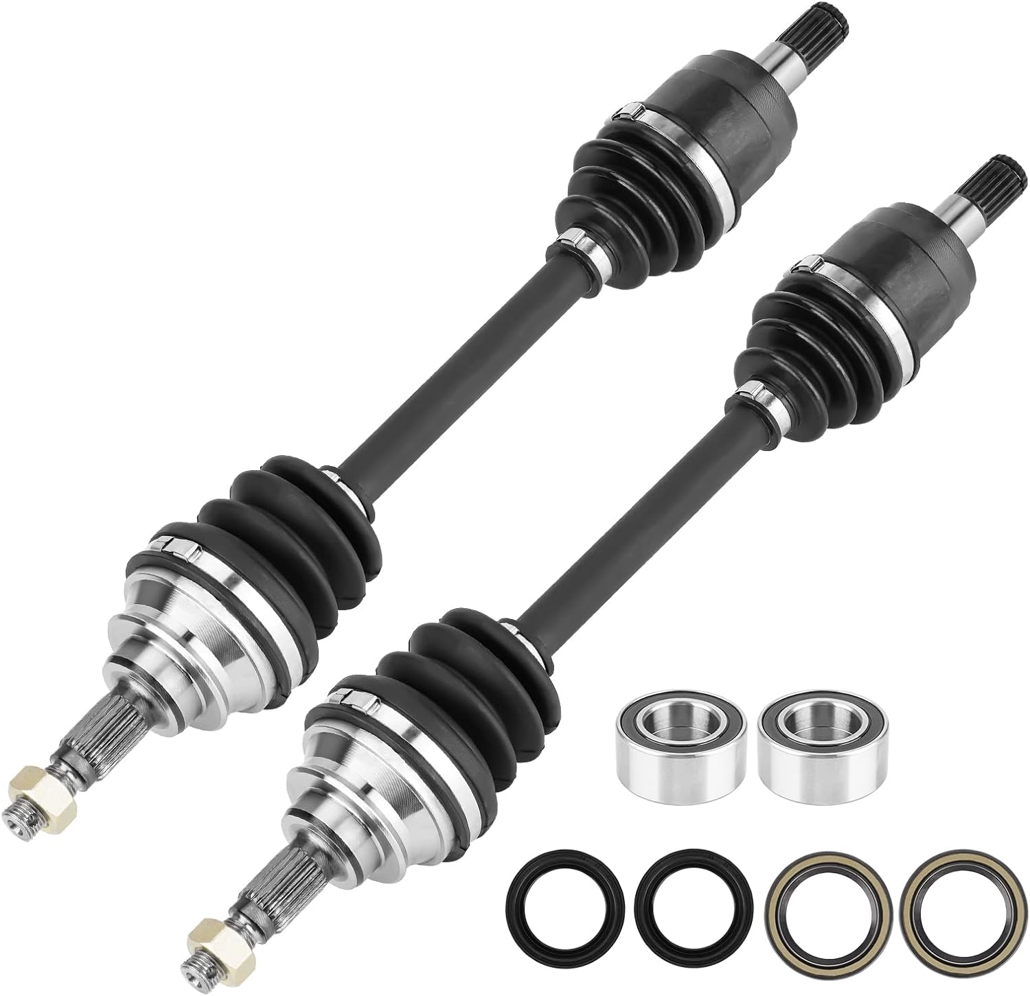 Front Left/Right CV Axle & Wheel Bearing Kit for Honda FourTrax Foreman TRX 500 2005-2014, for FourTrax Rincon TRX 680 4x4 2006-2020, 2 CV Axles and 2 Wheel Bearings
