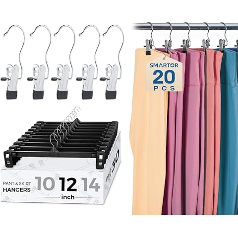 Pants Hangers Accessories 50 Pack, Hanger Space Saving Closet Organizers and Storage for Skirt, Shorts, Hats, Towel, Boot, Jeans Cover