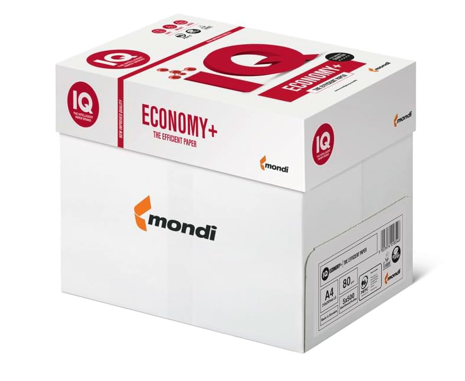 Carta per Fotocopie Mondi IQ Economy Plus Bianco - A4, 80 g/mq, Risma 500 fogli CONFEZIONE 5 PZ