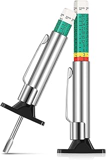 2 Pcs Tyre Tread Depth Gauge Tire Measuring Tool,Tyre Depth Gauge Smart Color Coded Digital Tyre Depth Measurement Tool Car Truck Accessories Wheel Checker Tire Wear Gauge, 1-25 mm