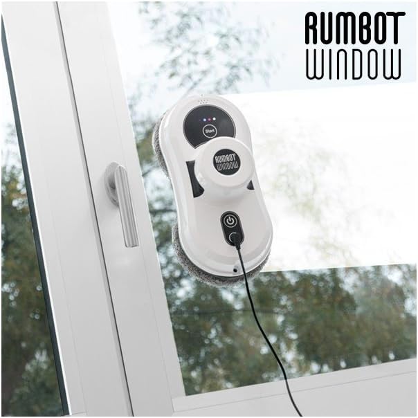omnidomo-rumbot Window-Robot Window Cleaner, Remote Control, 80 W, Rechargeable Battery, 12 Microfibre Cloths [Energy Class A]