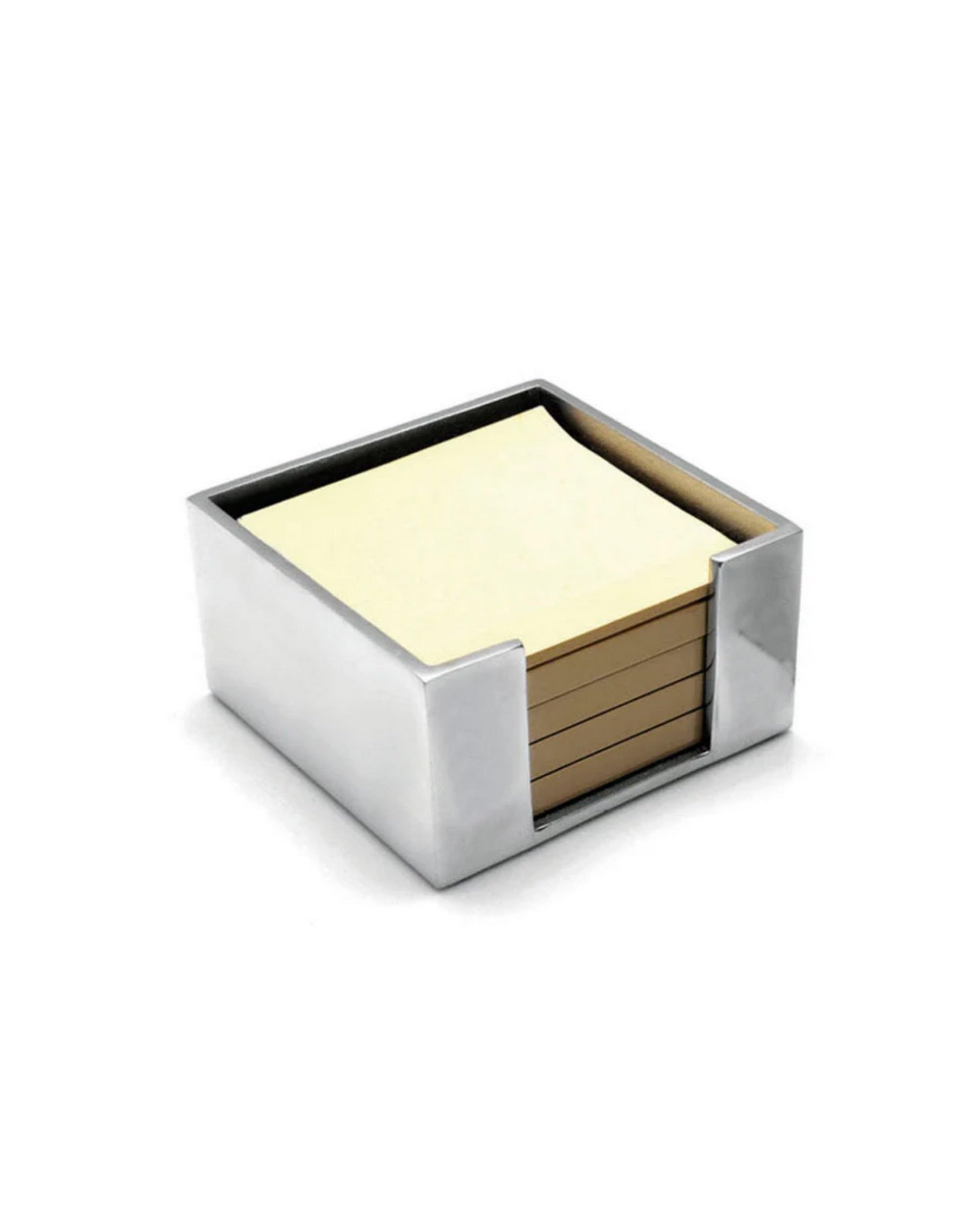 A.G. Spalding & Bros. Accessorio Alluminio Portacubo Porta Block Notes a Base Quadrata per Ufficio, Idea Regalo Unisex