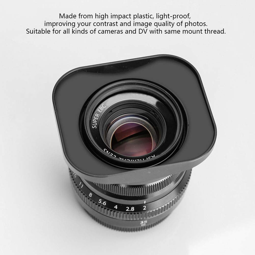 Rectangular Lens Hood, Lightweight, High Impact Plastic, for Cameras and DV (39mm)