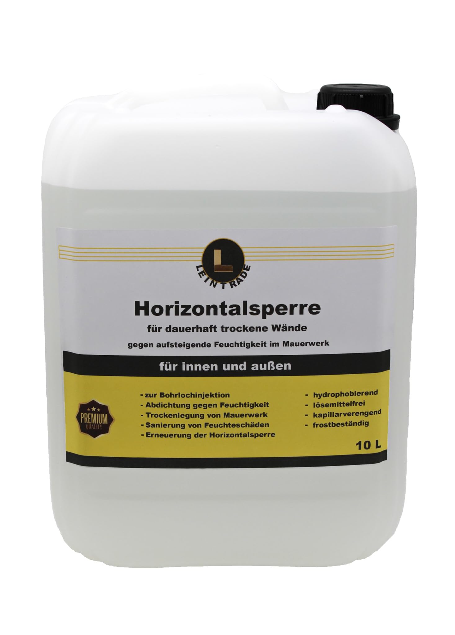 Pared seca (30 L), bloqueo horizontal permanente para interior y exterior, sellado de sótanos, inyección de agujeros de perforación 3 x 10 l