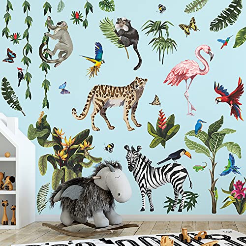 Vinilos Decorativos Animales Salvajes con Plantas Verdes miniatura 5