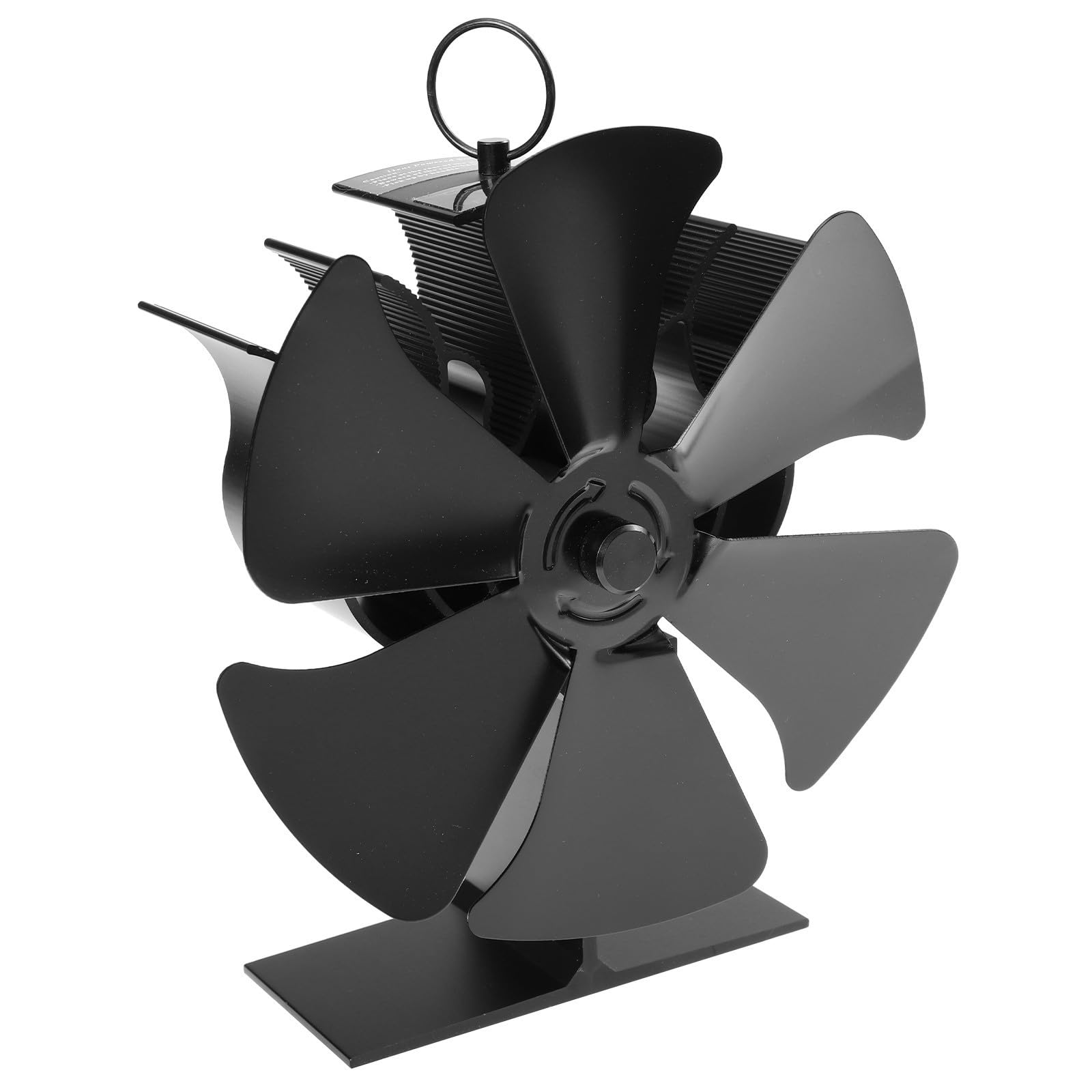 BESTYASH Ventilatore Termico per Stufa a Legna 6 Pale Nero Alluminio | Stufa Termoventilatore senza Elettricità, Ventilatore per Stufa Legna, Atmosfera Estiva