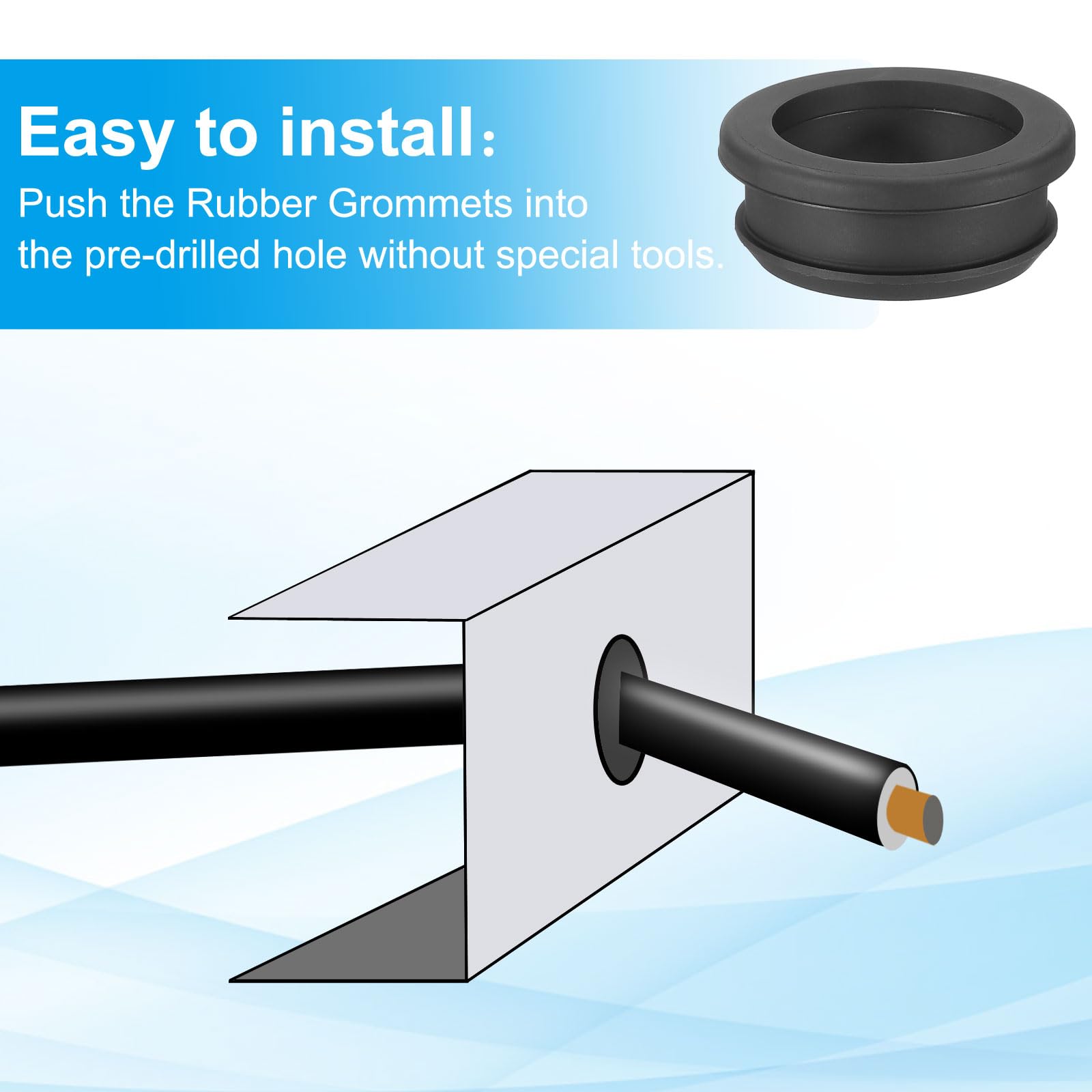 PATIKIL 36.6mm / 1-7/16 Inch Drill Hole,1-3/16 Inch ID Rubber Grommets - Image 4