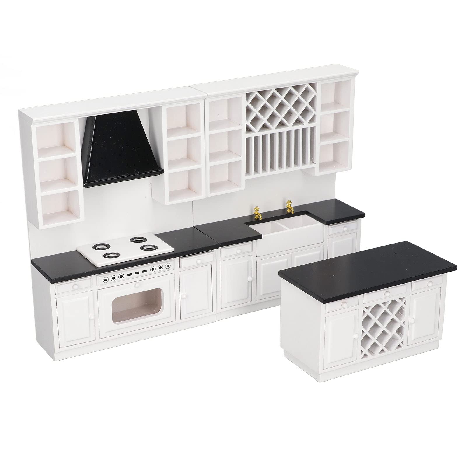 Schimer Set di Armadietti da Cucina per Casa delle Bambole Eleganti