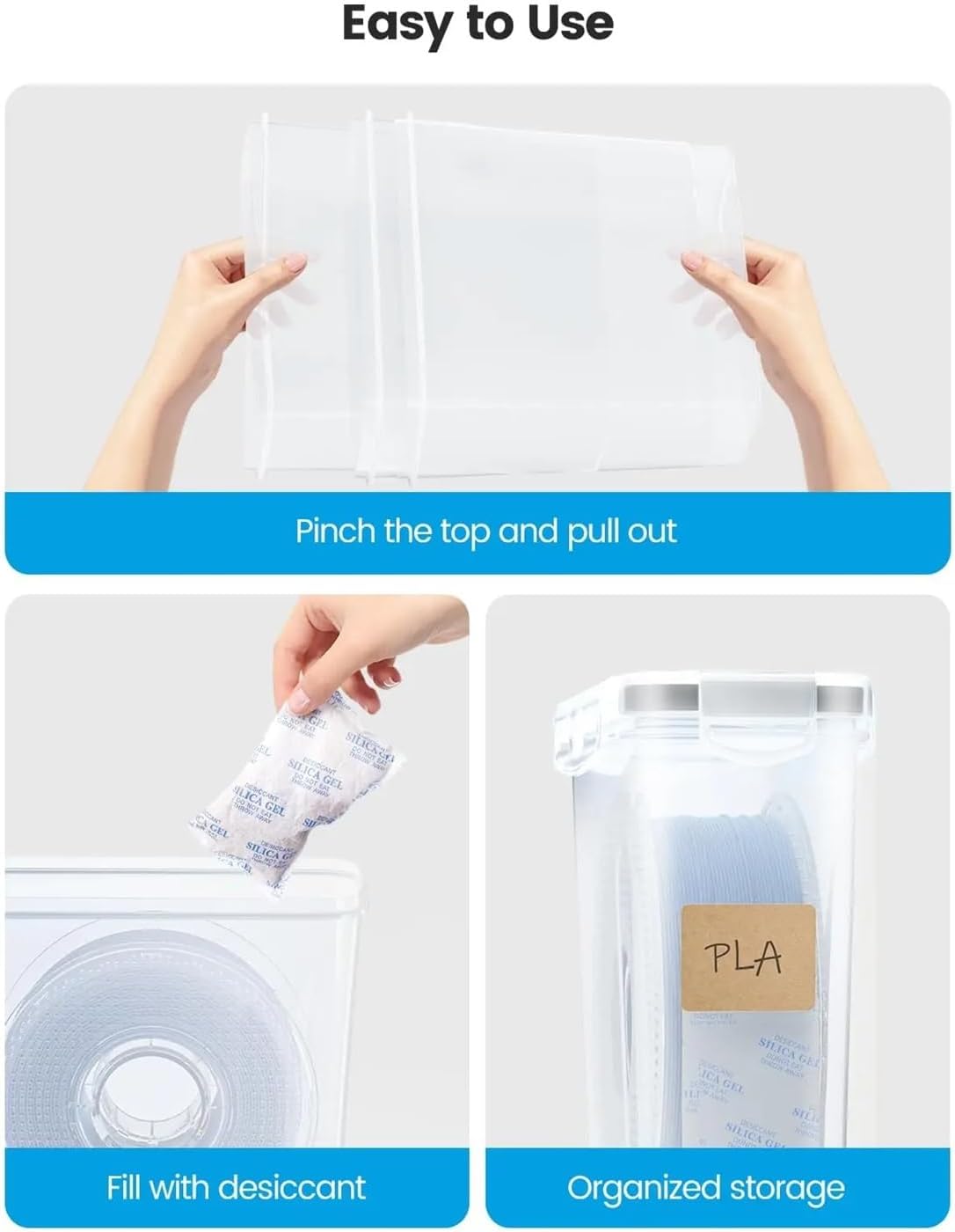 Filament Storage Box 4 Pack Container for 3D Printing Sealing and Protection .0L 9.5 * 4.4 * 9.7 Cm Compatible with YOOPAI