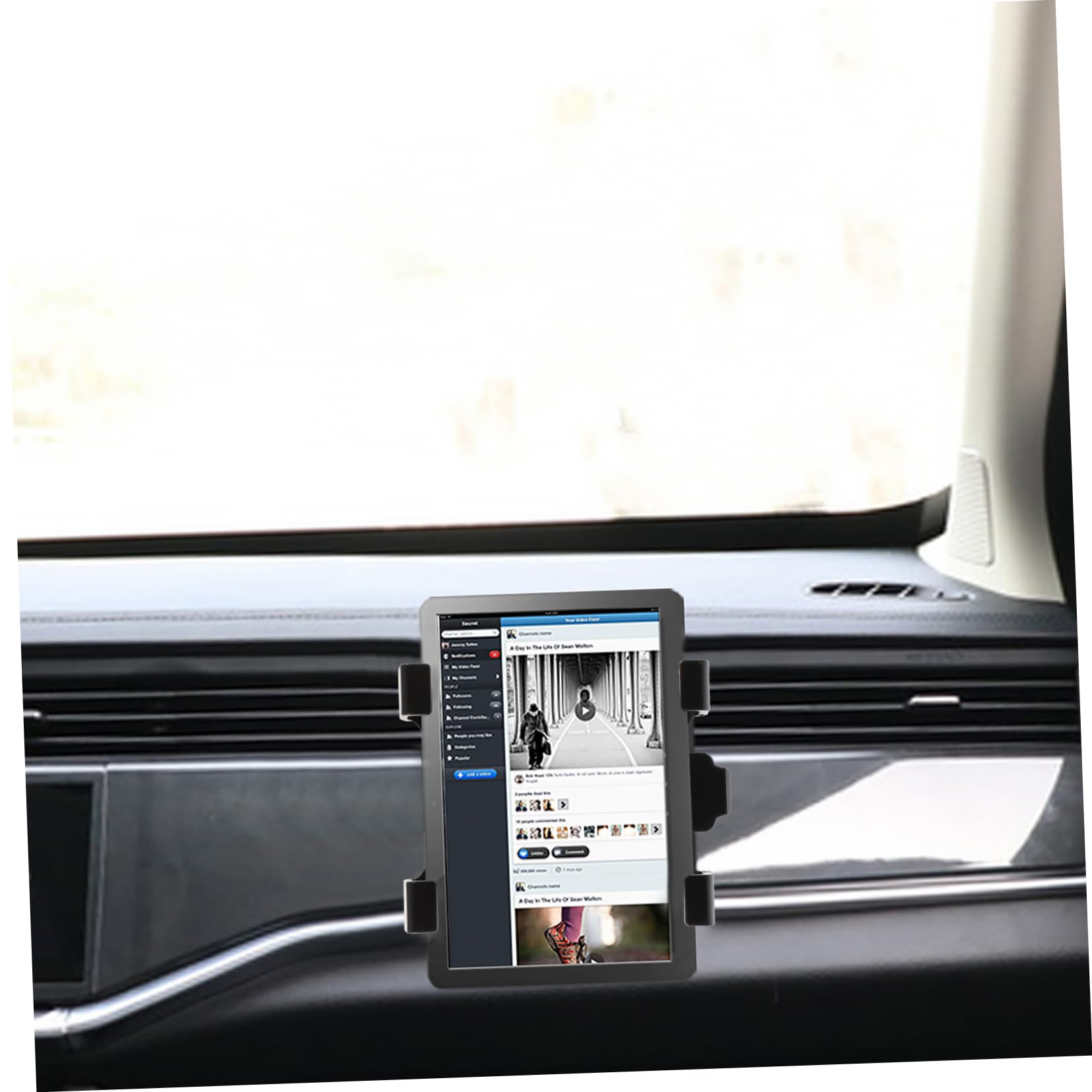 LALAFINA 1pezzi Supporto per Tablet da Supporto per Computer Portatile da Auto Navigazione Design Curato Materiale di Qualità Superiore Facile Installazione Rotazione Gradi Antiscivolo