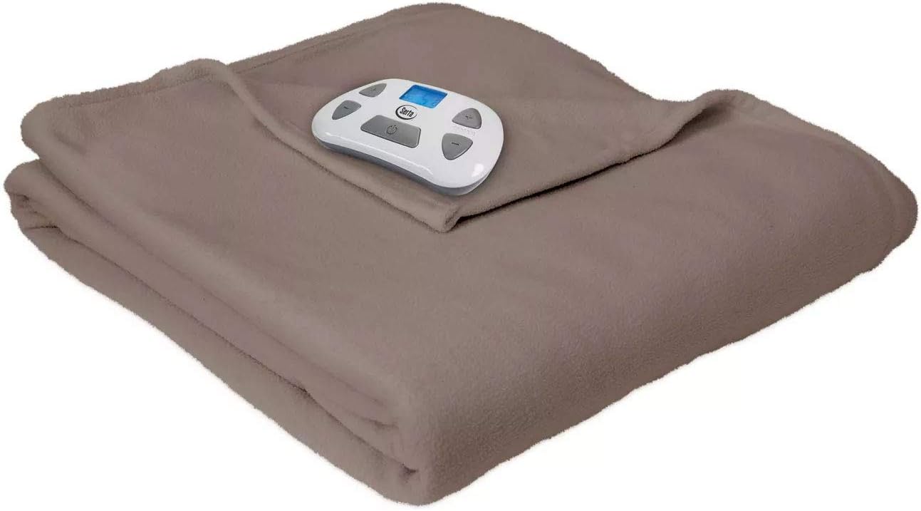 Serta Brushed Fleece Heated Electric Blanket with