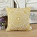 CaliTime Canvas Throw Pillow Cover Case for Couch Sofa Home Decoration Modern Compass Geometric 18 X 18 Inches Vibrant Yellow