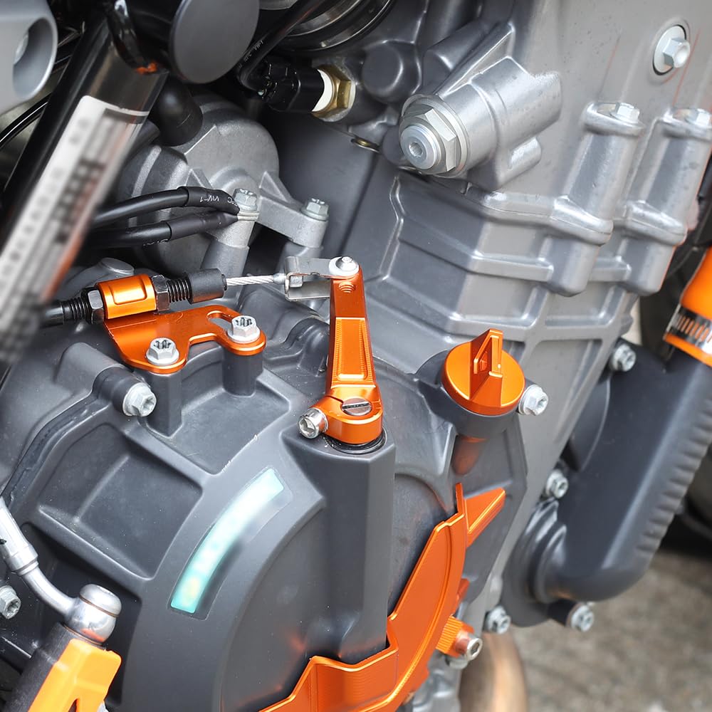 Modeer Motorrad Motor Öleinfülldeckel Kompatibel mit 790 DUKE/L 2018-2024 | 790 ADVENTURE/R 2019-2024 Zubehör (orange)