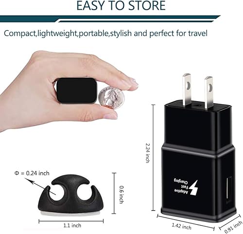 Miniatura 2 de Paquete de 2 bloques de carga rápida, caja de carga rápida adaptable USB adaptador para teléfono celular Android para Samsung Galaxy S20 S10 S9 S8