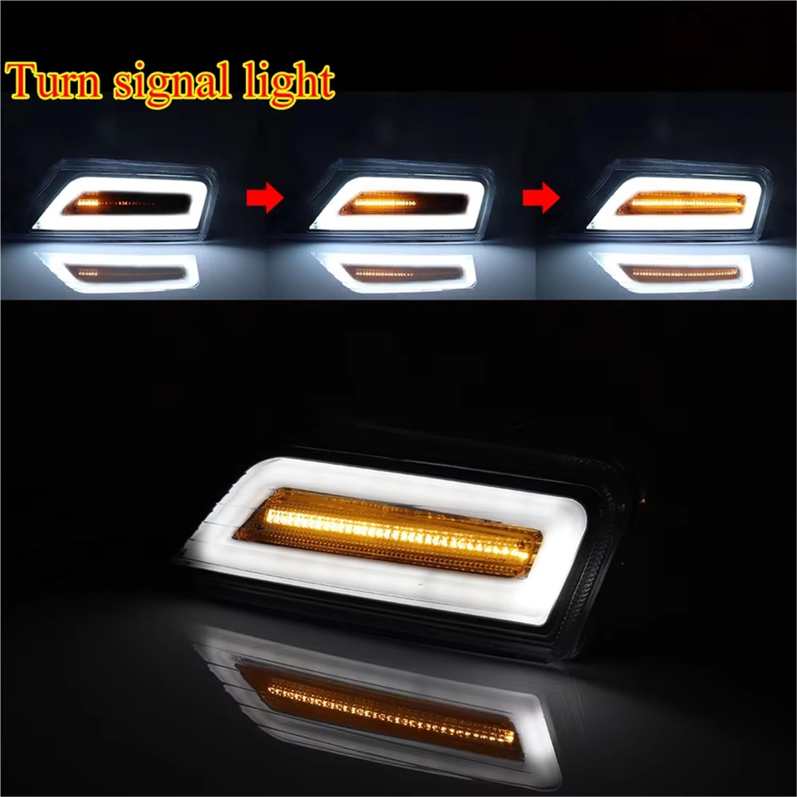 Indicatore di Direzione Per Jeep Per Liberty 2008-2012 12V Lampeggiante Ambra LED Auto Angolo Anteriore Indicatori Direzione Bianco DRL Guida Parcheggio Luci di Posizione(Clear Lens)