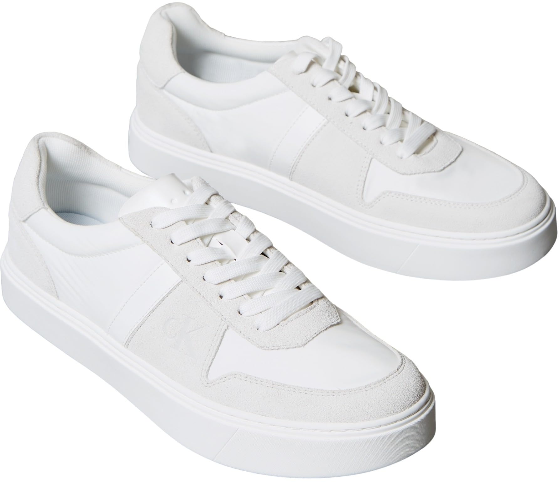 Calvin Klein Men's Classic Cups LACE Mix EMB Tongue YM0YM01395 Low Top, White (Triple Bright White), 10