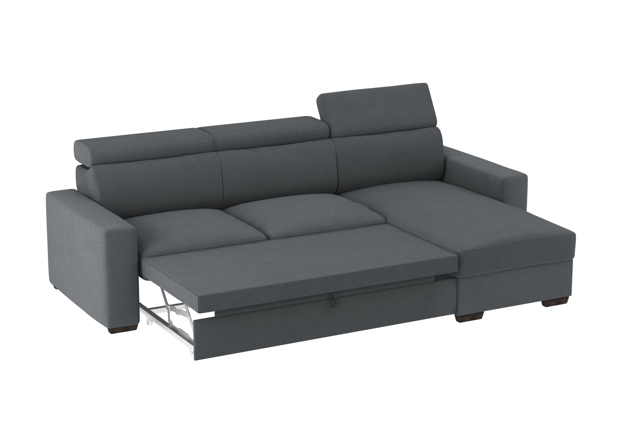 Divano Tirana con Chaise Longue, Colore Cenere 15/23 | 235X159 cm (LxP)