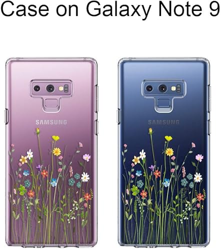 Miniatura 2 de Unov Funda para Galaxy Note 9, transparente con diseño de poliuretano termoplástico suave que absorbe los golpes, delgada y en relieve, diseño