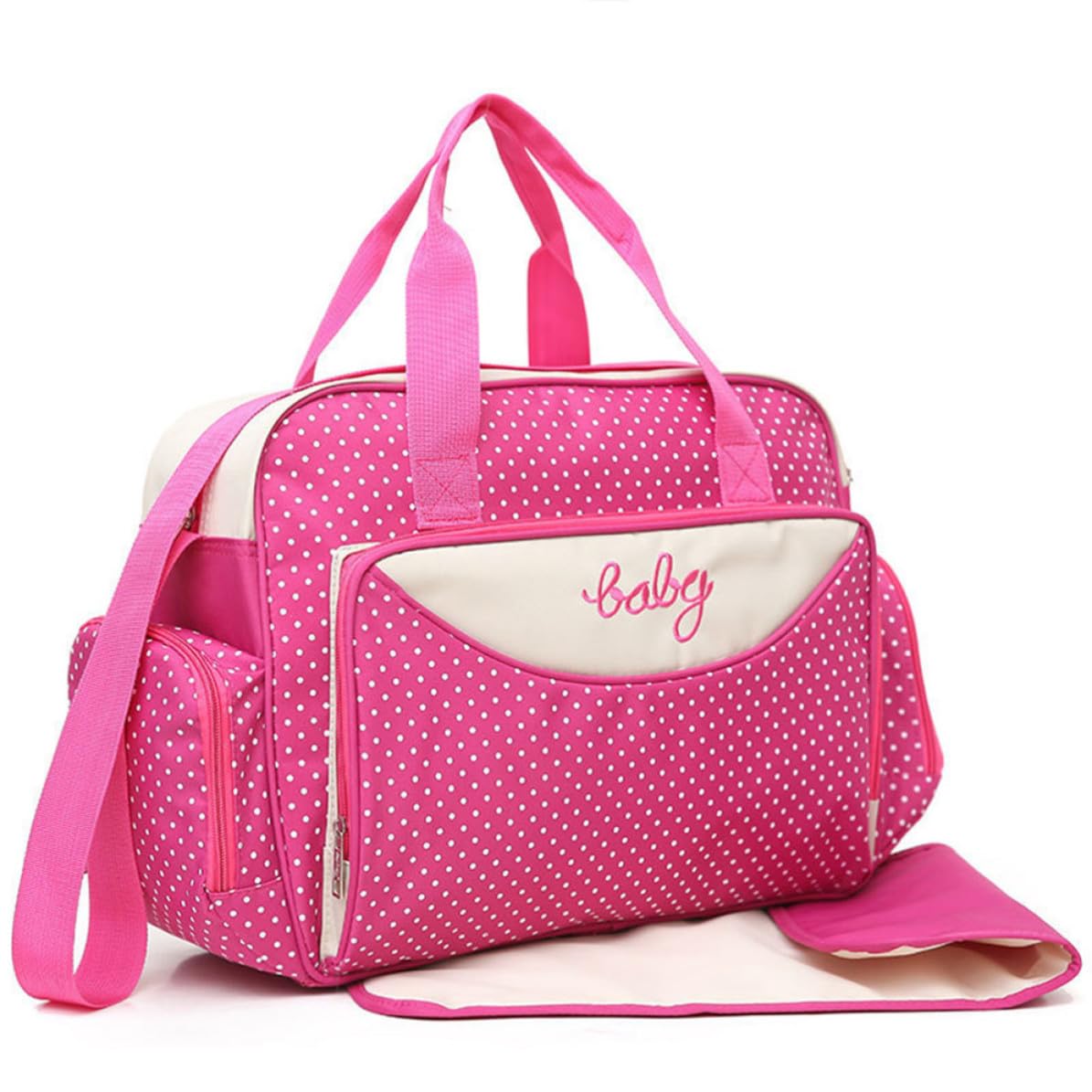 Borsa Maternità Multifunzione Chic per Mamma Grande Capacità Leggero, Set 5 Pezzi Borsa a Tracolla e Mano per Viaggio e Spiaggia
