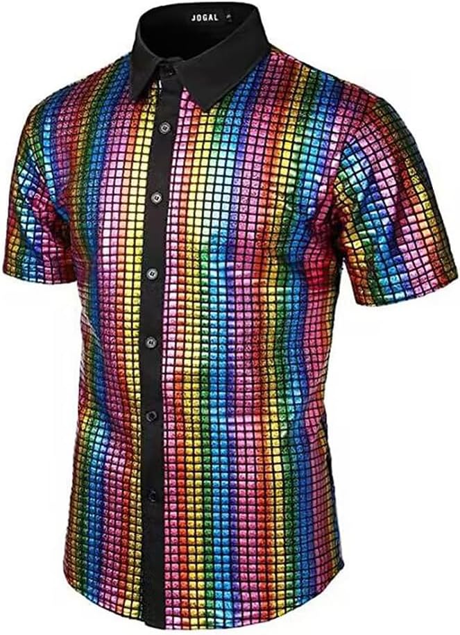 70s Disco Shirts for Men, Mens Disco Shirts for Halloween and Themed Parties